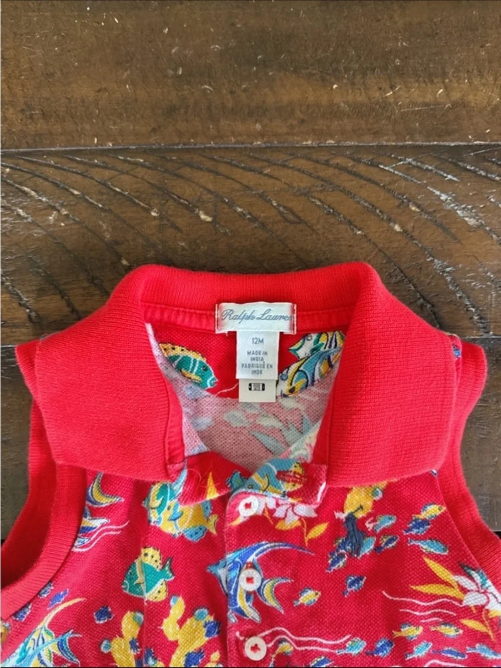 Ralph Lauren Coastal Print Frilly Romper 12 months
